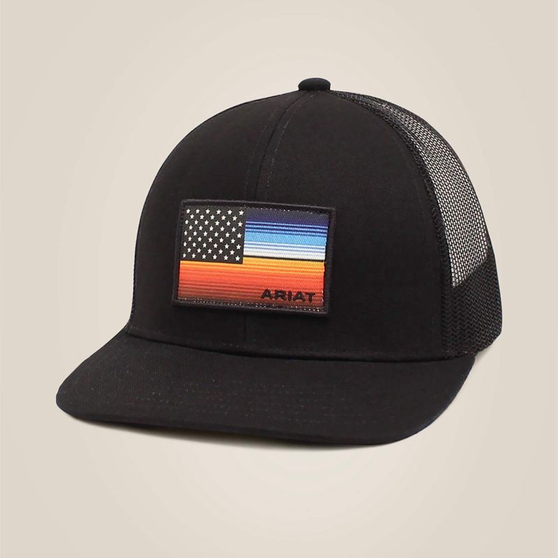 Ariat Serape Flag Cap Noir Homme | XIJ-63693421