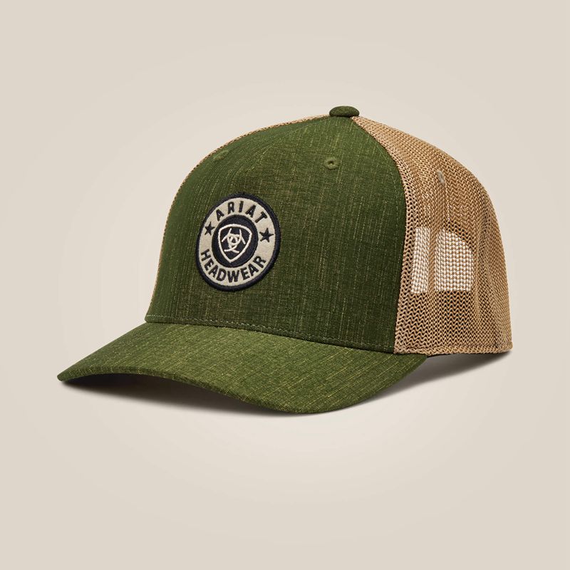 Ariat Round Logo Patch Cap Vert Homme | LJM-43351871