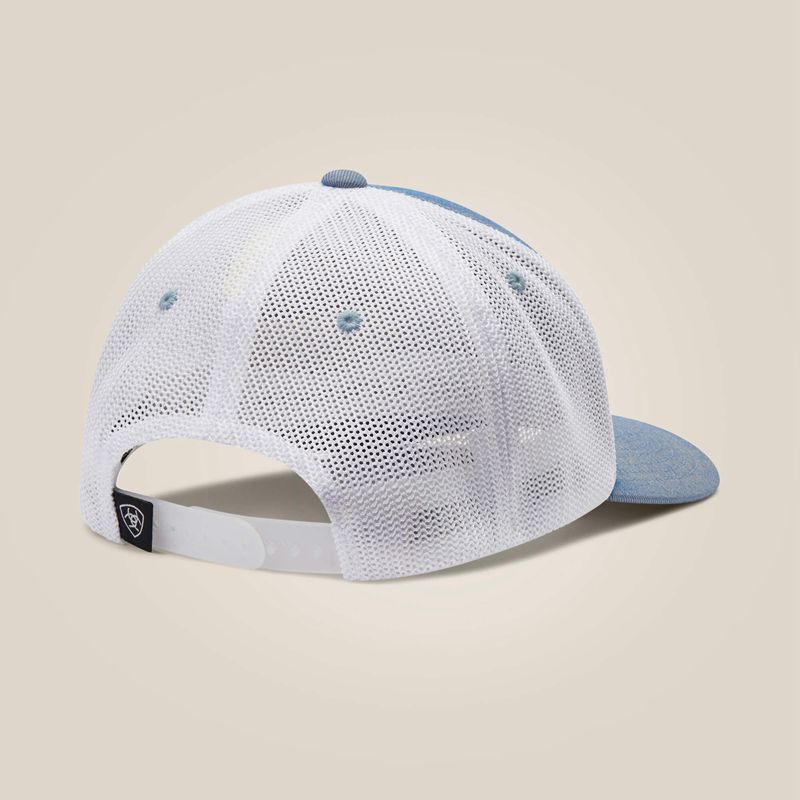 Ariat Rectangle Logo Patch Cap Bleu Clair Homme | NHV-41272074