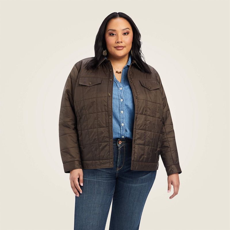 Ariat Puffer Trucker Insulated Jacket Banyan Bark Femme | CDH-32569202