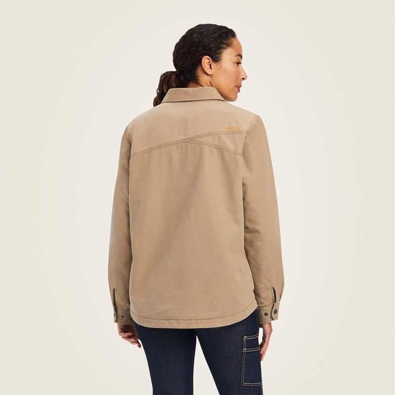 Ariat Rebar Classic Canvas Shirt Jacket Kaki Femme | CDG-42477883