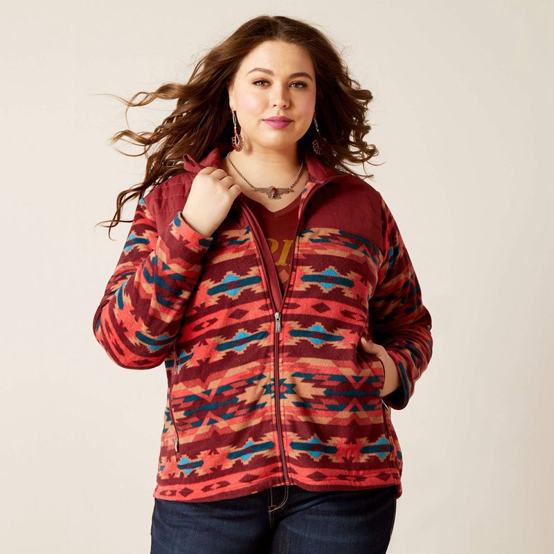 Ariat Prescott Fleece Jacket Campfire Print Femme | YHD-79515703