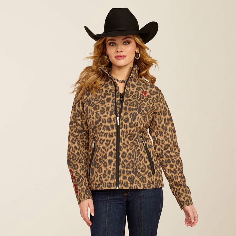 Ariat New Team Softshell Print Jacket Leopard Femme | IPN-37502983