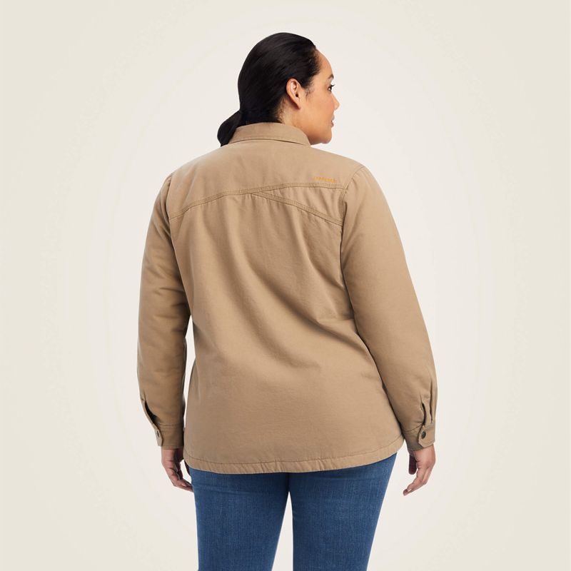 Ariat Rebar Classic Canvas Shirt Jacket Kaki Femme | CDG-42477883