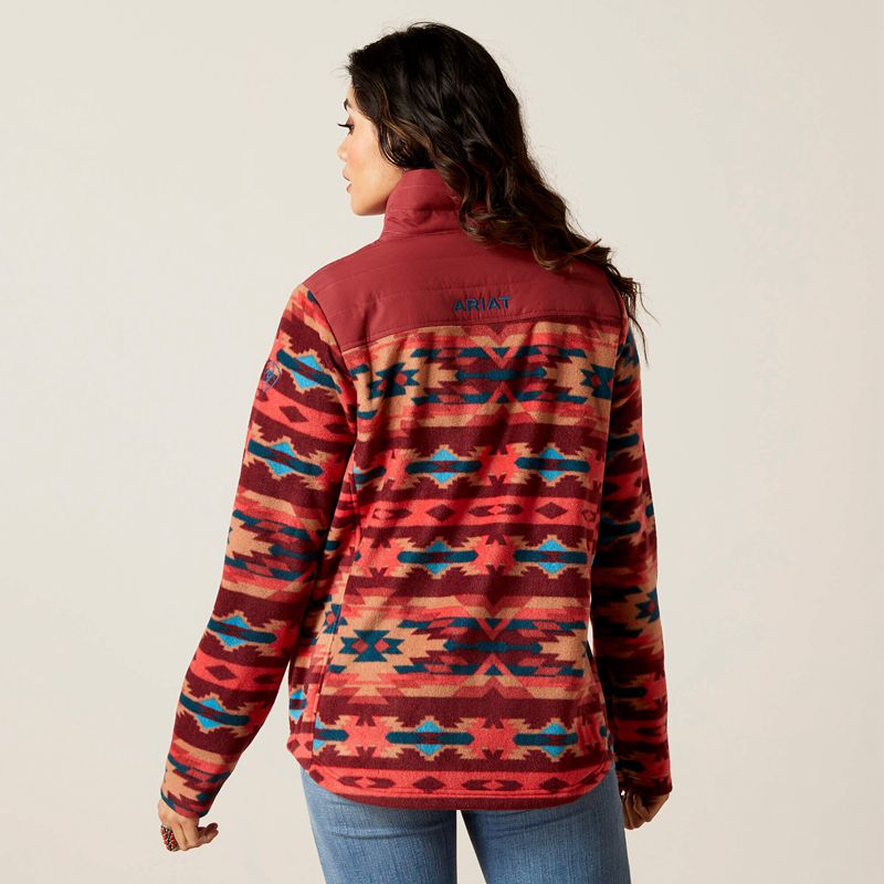 Ariat Prescott Fleece Jacket Campfire Print Femme | YHD-79515703