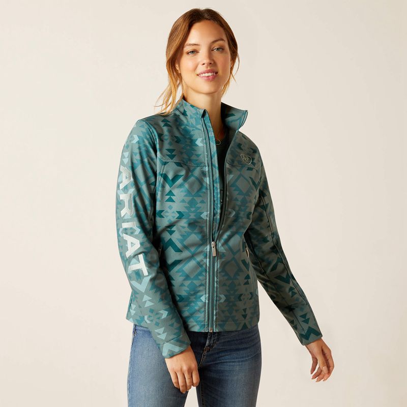 Ariat New Team Softshell Print Jacket Pinewood Femme | TLE-17178654