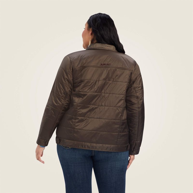 Ariat Puffer Trucker Insulated Jacket Banyan Bark Femme | CDH-32569202