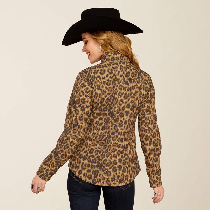 Ariat New Team Softshell Print Jacket Leopard Femme | IPN-37502983