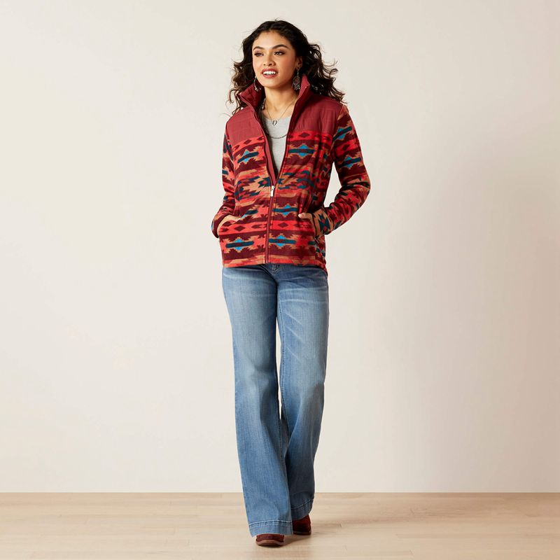 Ariat Prescott Fleece Jacket Campfire Print Femme | YHD-79515703