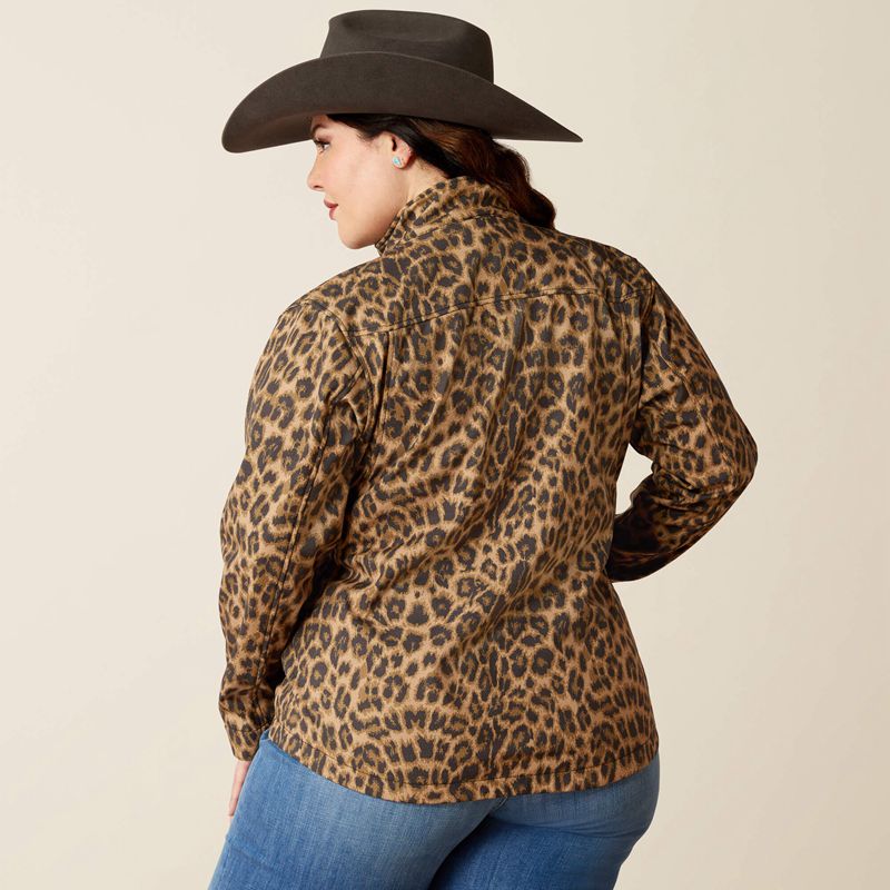 Ariat New Team Softshell Print Jacket Leopard Femme | IPN-37502983