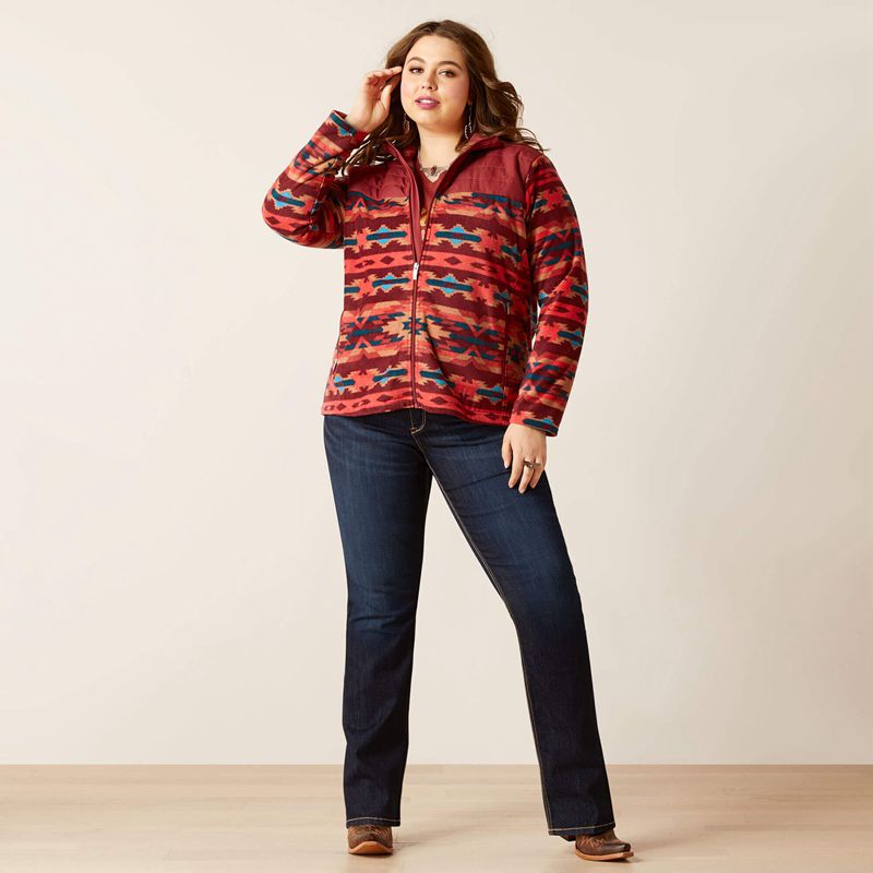 Ariat Prescott Fleece Jacket Campfire Print Femme | YHD-79515703