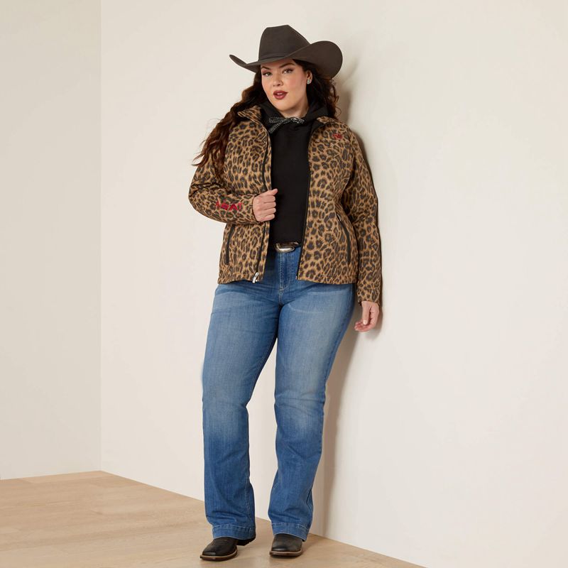 Ariat New Team Softshell Print Jacket Leopard Femme | IPN-37502983