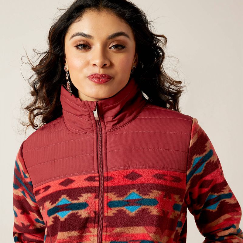 Ariat Prescott Fleece Jacket Campfire Print Femme | YHD-79515703