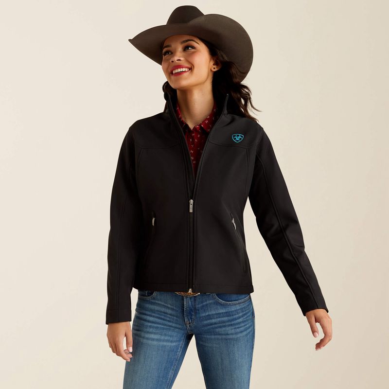 Ariat New Team Softshell Jacket Black/Serrano Southwest Print Femme | BTT-57658726