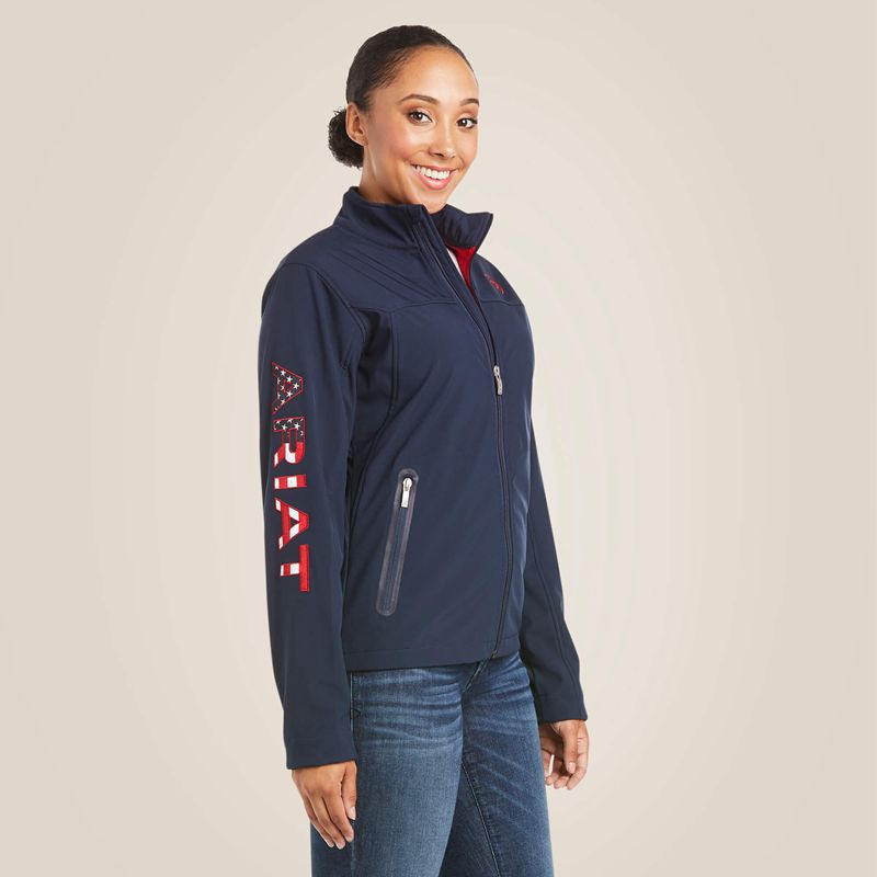 Ariat New Team Softshell Jacket Bleu Marine Femme | BGE-08138909