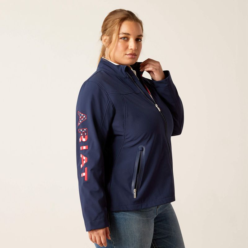 Ariat New Team Softshell Jacket Bleu Marine Femme | BGE-08138909