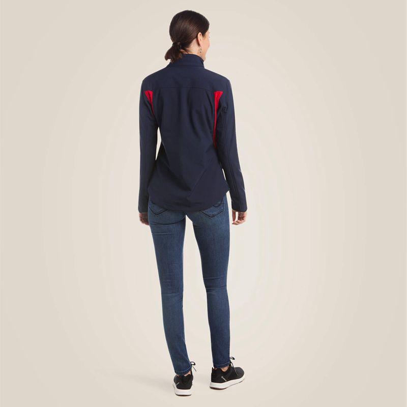 Ariat New Team Softshell Jacket Navy/Red Femme | YVD-22563788