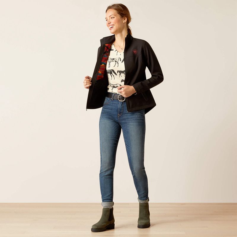 Ariat New Team Softshell Jacket Black/Mirage Femme | JXS-65863431