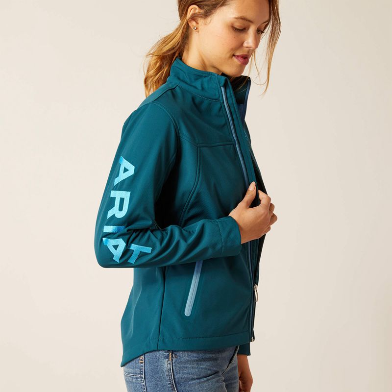 Ariat New Team Softshell Jacket Reflecting Pond Femme | IOA-81485966