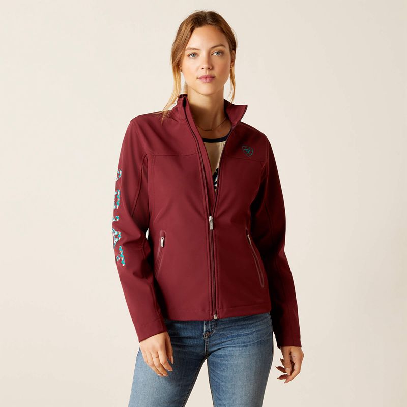 Ariat New Team Softshell Jacket Tawny Port/Baja Femme | GJW-33216863