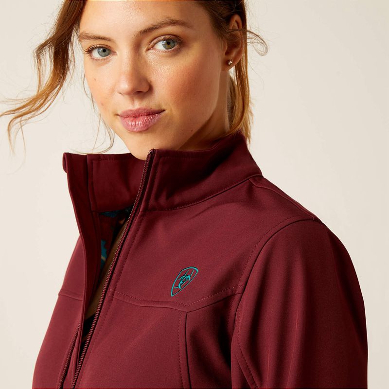 Ariat New Team Softshell Jacket Tawny Port/Baja Femme | GJW-33216863