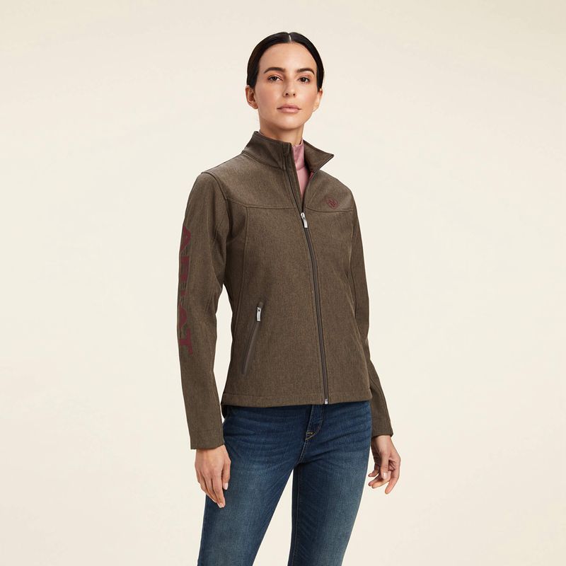 Ariat New Team Softshell Jacket Banyan Bark Heather Femme | XIZ-09716187