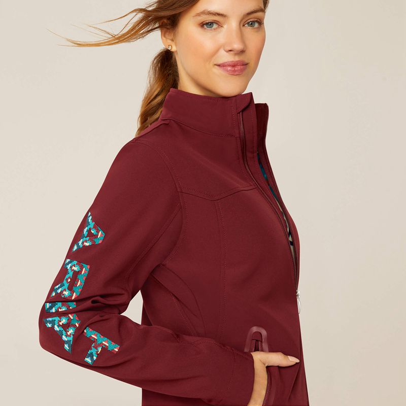 Ariat New Team Softshell Jacket Tawny Port/Baja Femme | GJW-33216863