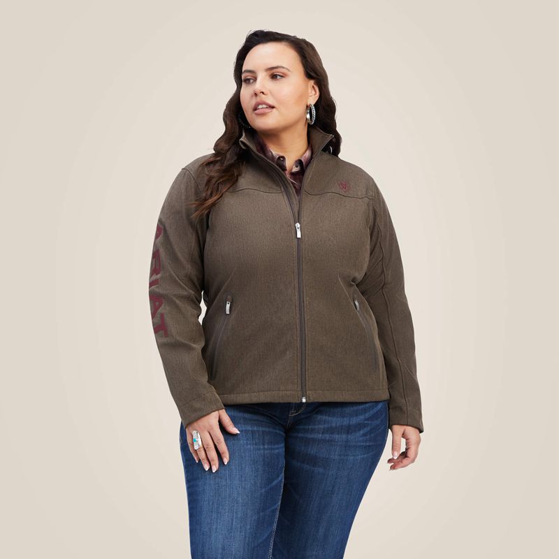 Ariat New Team Softshell Jacket Banyan Bark Heather Femme | XIZ-09716187