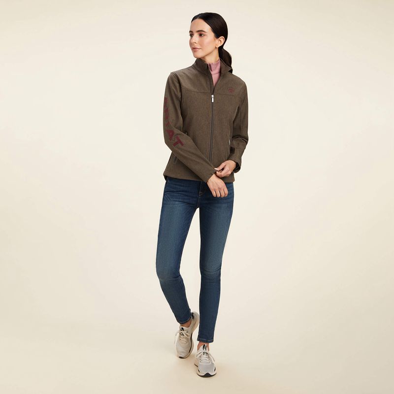 Ariat New Team Softshell Jacket Banyan Bark Heather Femme | XIZ-09716187