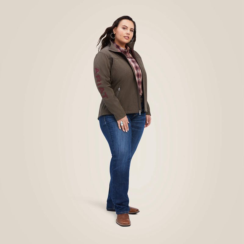 Ariat New Team Softshell Jacket Banyan Bark Heather Femme | XIZ-09716187