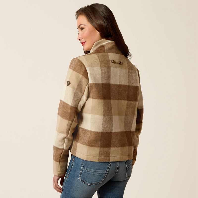 Ariat Marland Jacket Camel Buffalo Plaid Femme | RUX-66597609