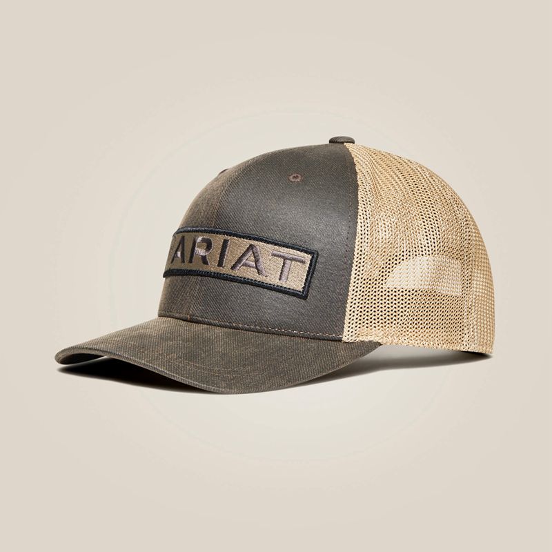 Ariat Long Rectangle Logo Patch Cap Marron Homme | SKX-09624030