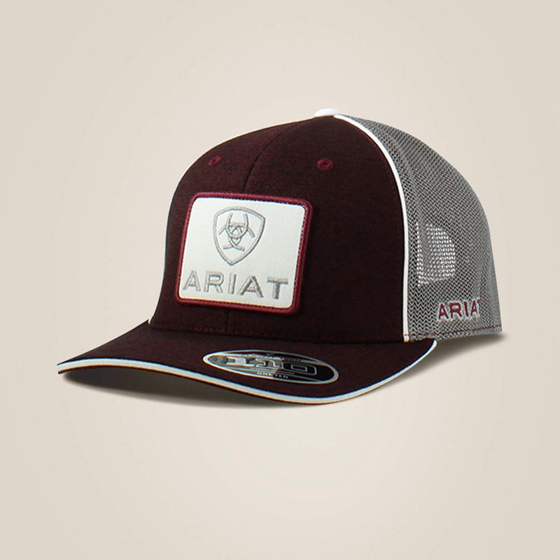 Ariat Large Logo Patch Cap Bordeaux Homme | LQS-90090854