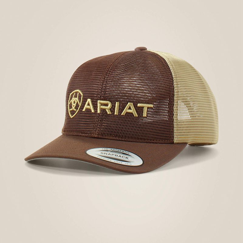 Ariat Large Embossed Lgoo Mash Cap Marron Homme | SRJ-55309308