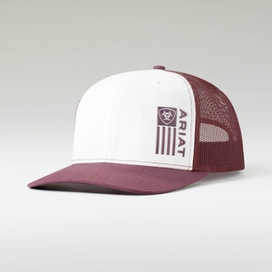 Ariat Flag Cap Wine Homme | HXF-02422662