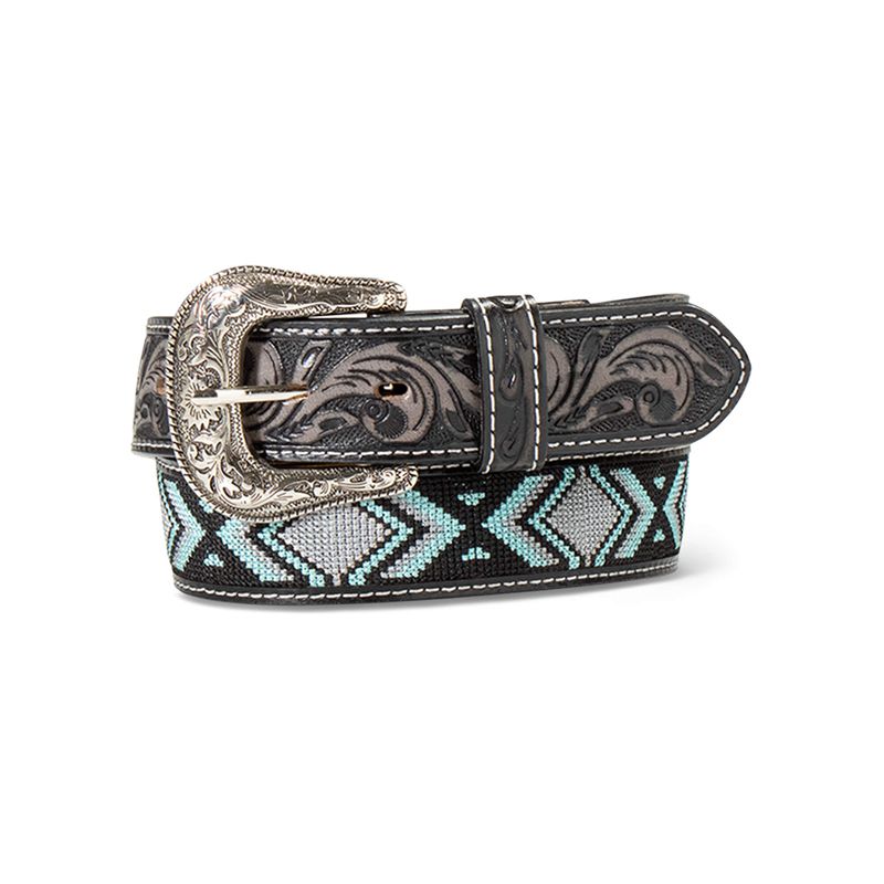 Ariat Woven Geo Inlay Belt Bleu Homme | JZY-35388993