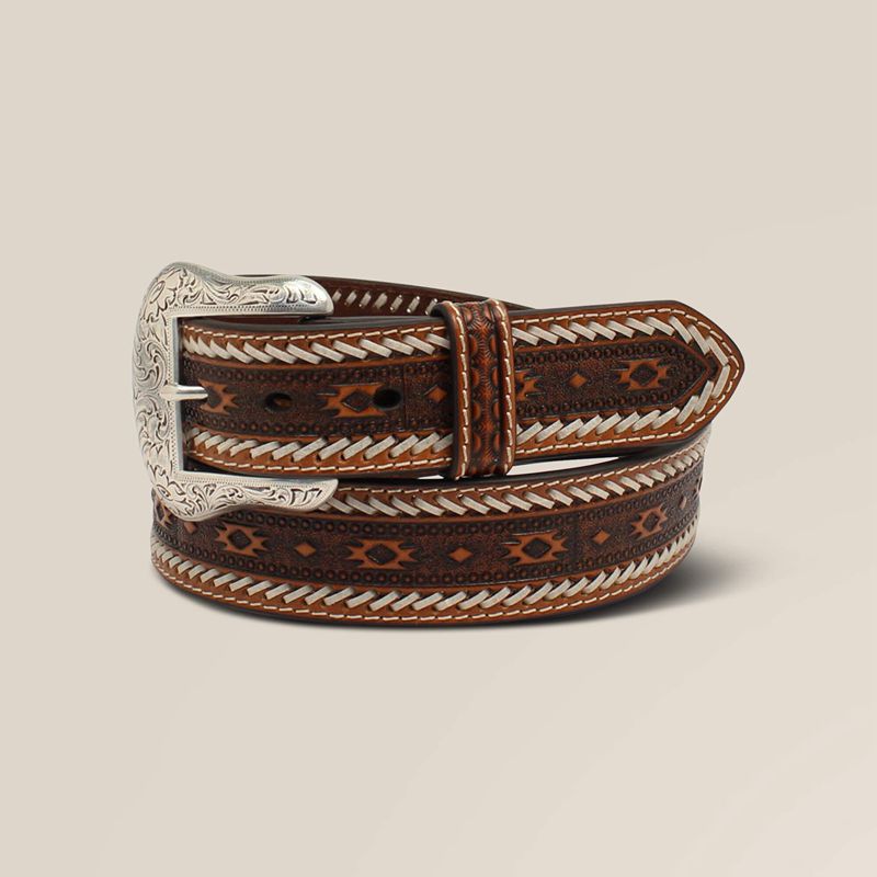 Ariat Whip Stitch Belt Tan Homme | MSS-99114887