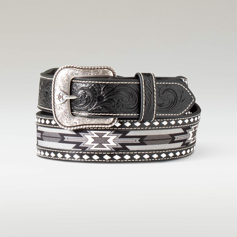 Ariat Southwest Inlay Belt Noir Homme | RMD-69156851