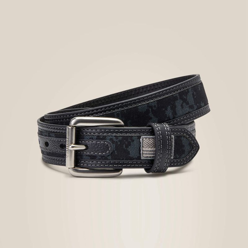 Ariat Patriot Camo Flag Patch Belt Noir Homme | UZX-02946855