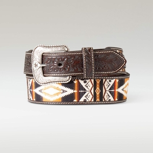 Ariat Floral Inlay Belt Marron Homme | JBH-98018401