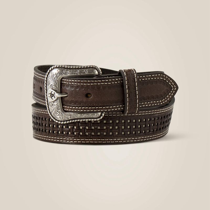 Ariat Lattice Belt Marron Homme | AJC-66354088