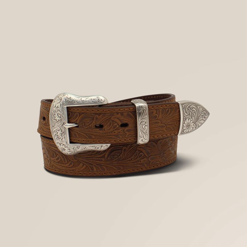 Ariat Leaf Emboss Belt Marron Homme | BUQ-53972710