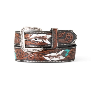 Ariat Feather Embossed Belt Marron Homme | ARN-01544245