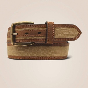 Ariat Canvas Center Belt Tan Homme | OZO-17251294