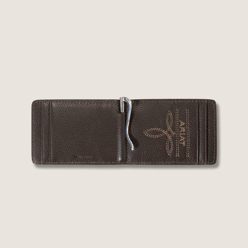 Ariat Weaved Money Clip Marron Homme | WAT-43036570