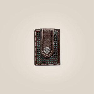 Ariat Basketweave Card Case Marron Homme | IVP-36517292