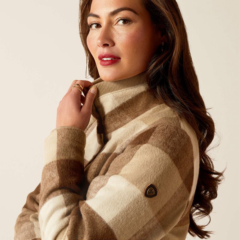 Ariat Marland Jacket Camel Buffalo Plaid Femme | RUX-66597609