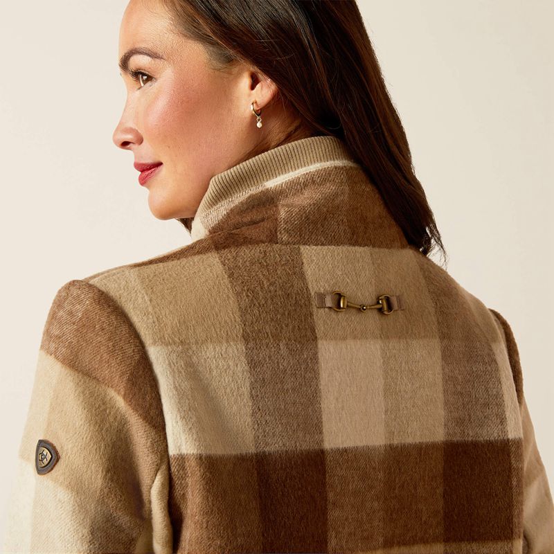 Ariat Marland Jacket Camel Buffalo Plaid Femme | RUX-66597609