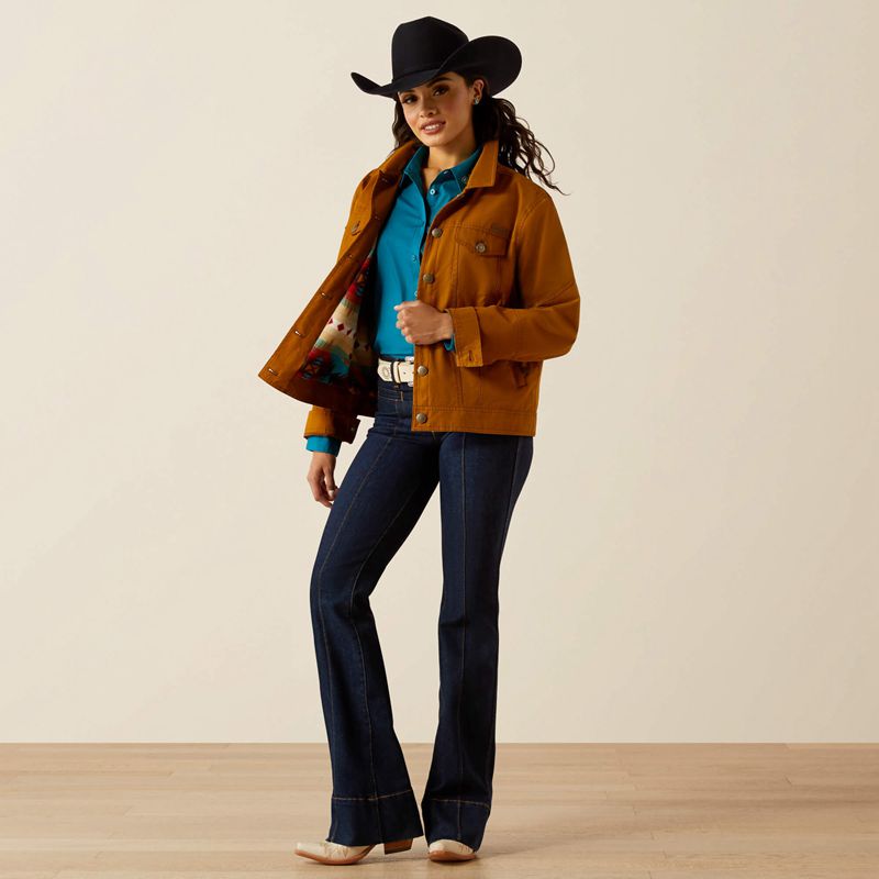 Ariat Grizzly Rancher Jacket Chestnut Horse Femme | DEN-20210929