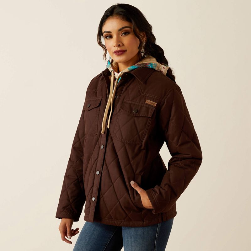 Ariat Grizzly Quilted Barn Jacket Mole Femme | GFW-16542536